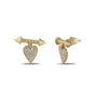 14k Gold and Diamond Heart and Arrow Earrings