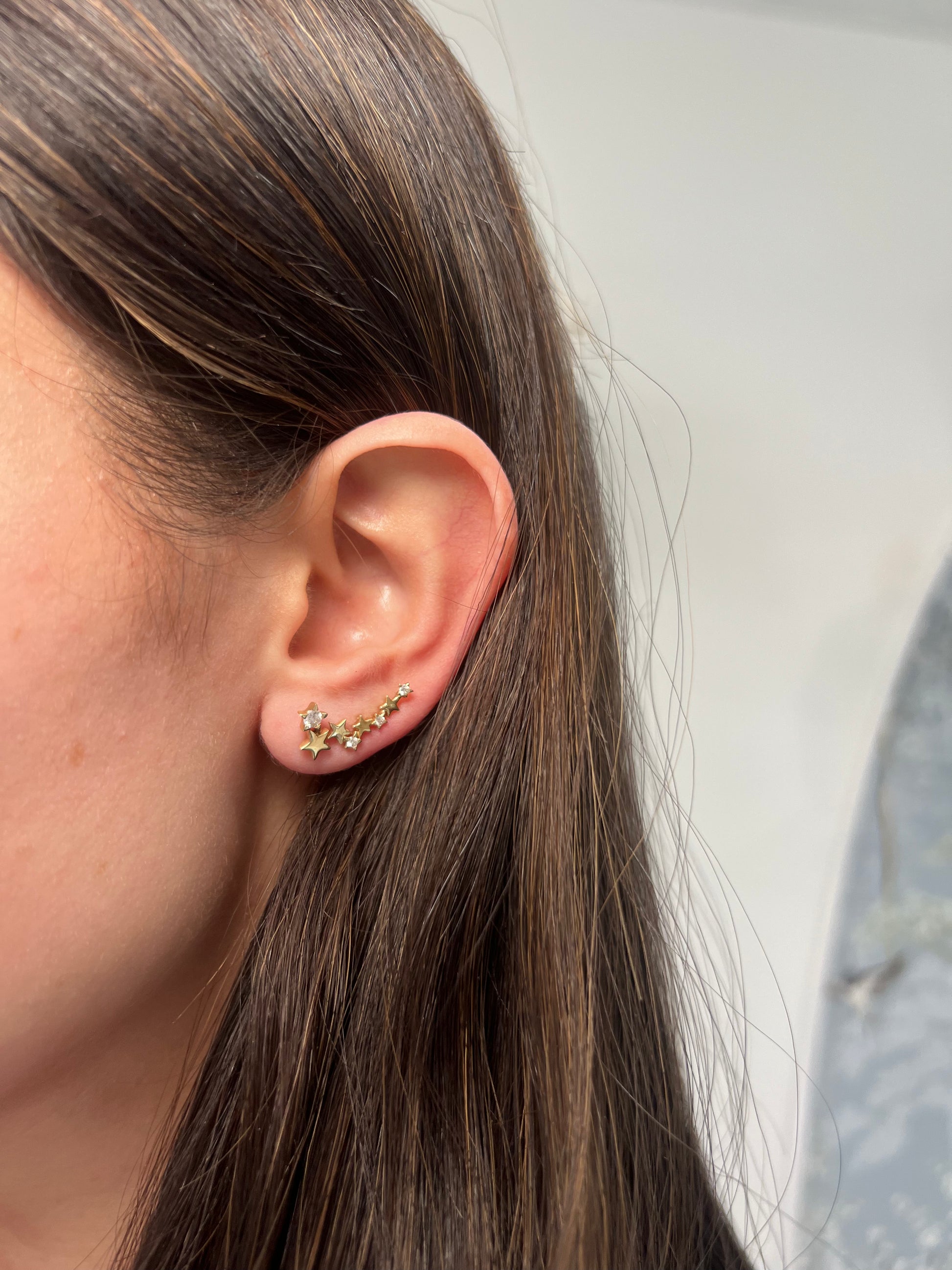 14k Gold Diamond Star Cluster Crawlers