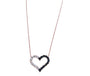 14k Gold Diamond and Black Diamond Heart Necklace