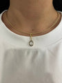 14k Georgian Style Oval Diamond Charm