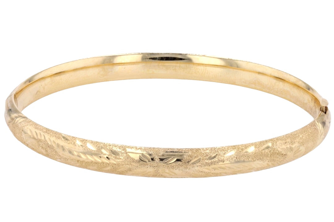 5mm Textured 14k Yellow Gold Toddler Bangle