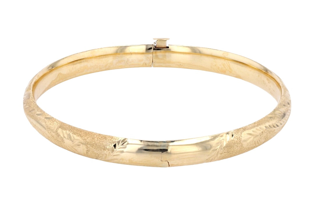 5mm Textured 14k Yellow Gold Toddler Bangle