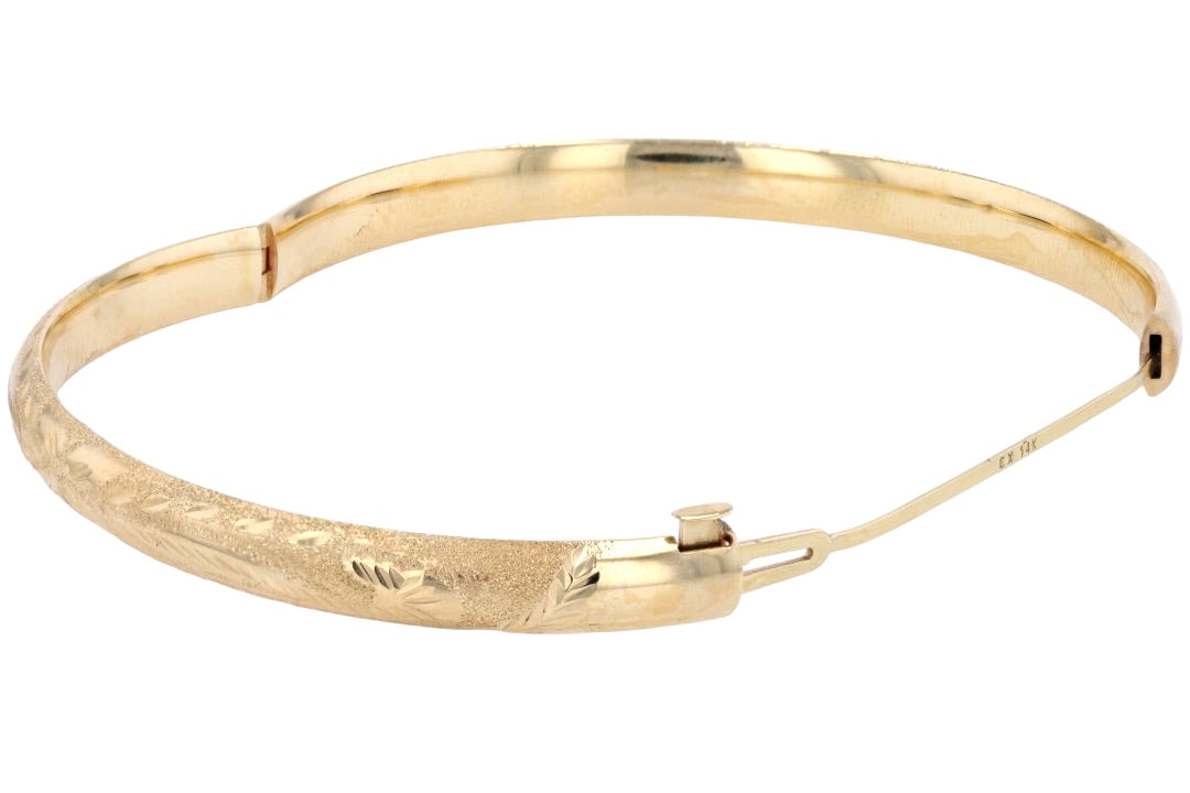 5mm Textured 14k Yellow Gold Toddler Bangle