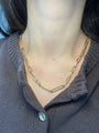 14k Yellow Gold Mixed Size Paperclip Necklace