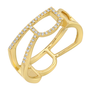 14k Yellow Gold Initial Diamond Ring