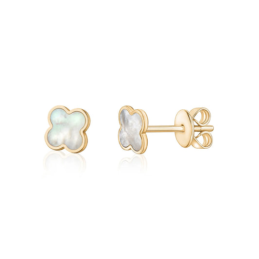 14k Gold Small Remi Clover Studs