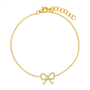 14k Yellow Gold Bow Diamond Bracelet
