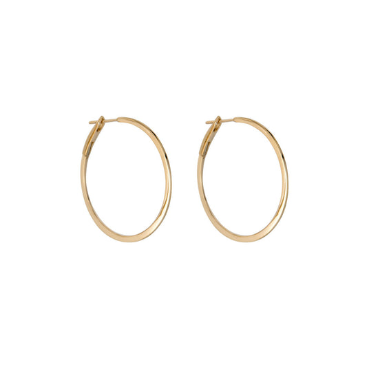 14k Yellow Gold 1 1/4 Thin Hoop