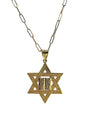 14k Jewish Star with Luchot Charm