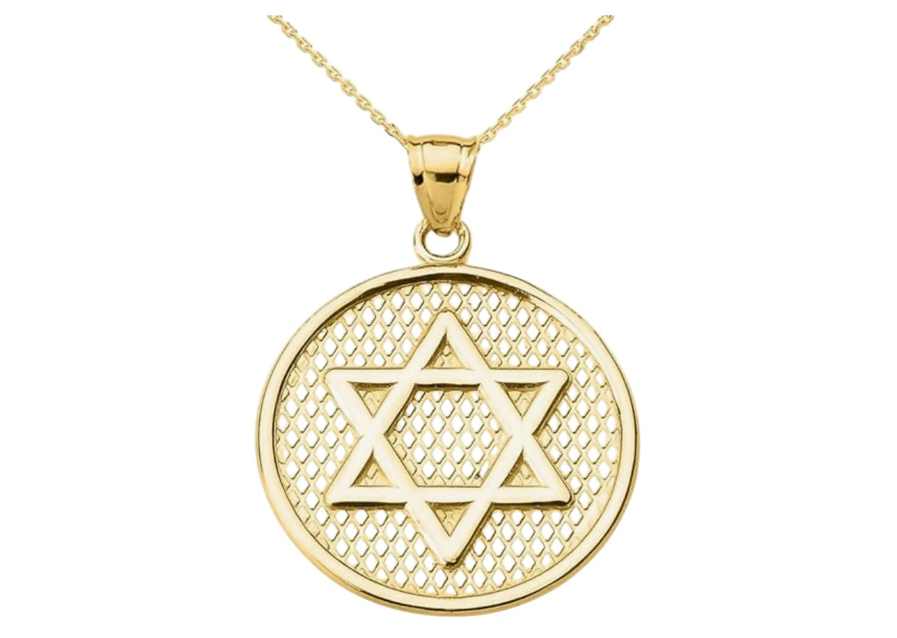 14k Magen David Round Charm