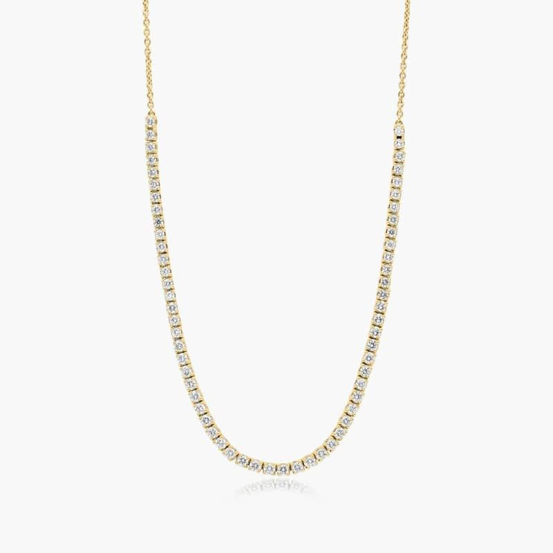 14k Yellow Gold Half 1ct Tennis Necklace