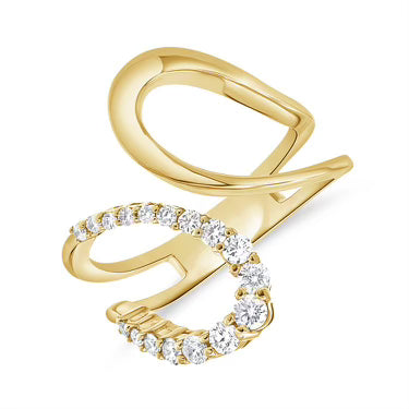 14k Yellow Gold Diamond Wrap Ring