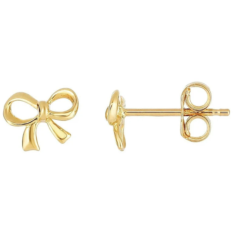 14k Gold Bow Earrings