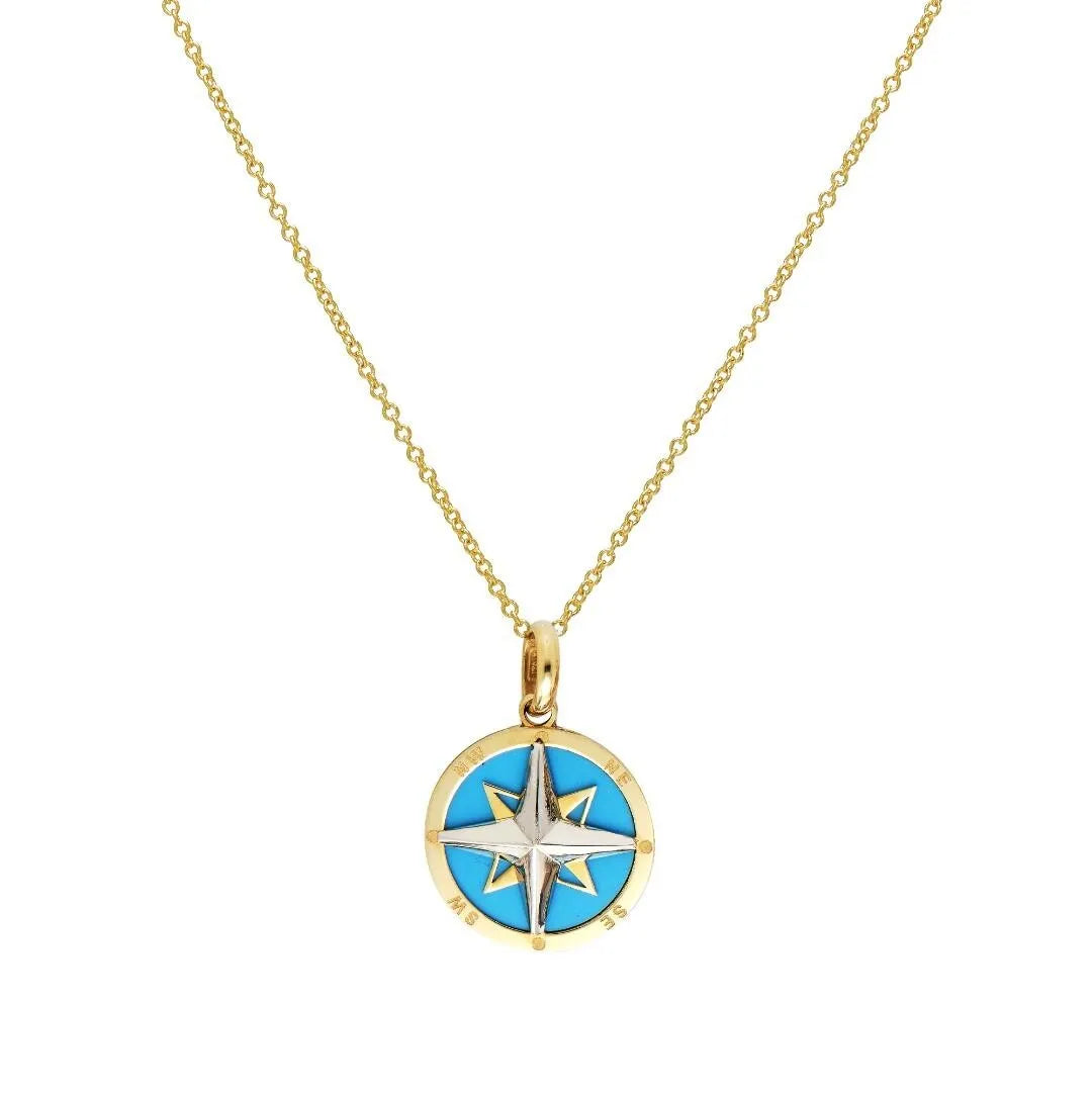 14k Gold Compass Charm