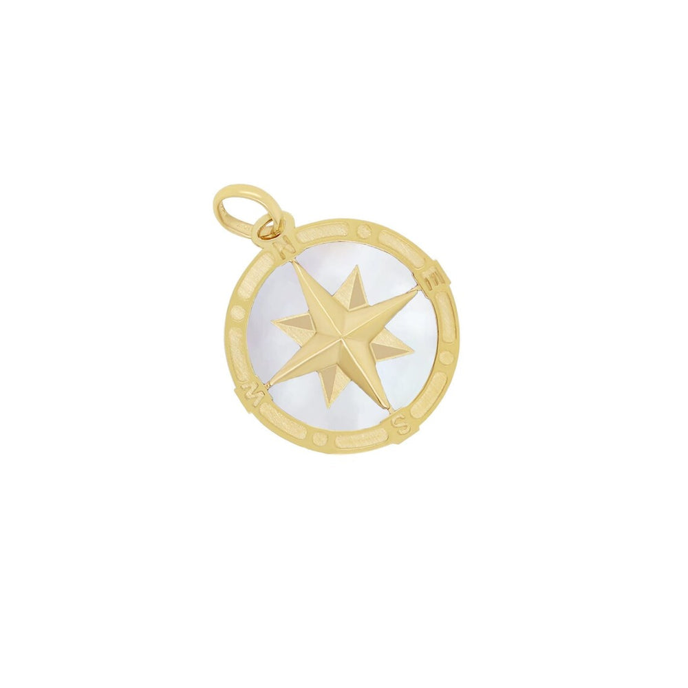 14k Gold Compass Charm