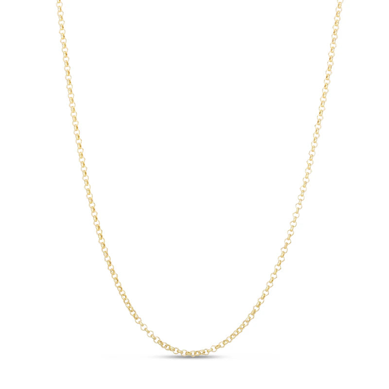 14k Yellow Gold Thin Rolo Chain Necklace