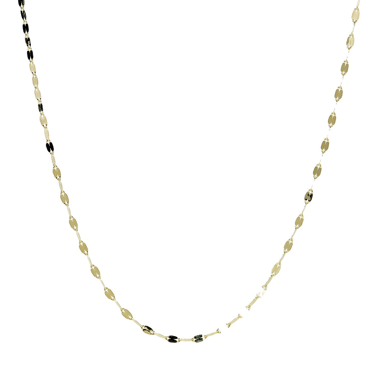 14k Yellow Gold Diamond Cut Chain Necklace