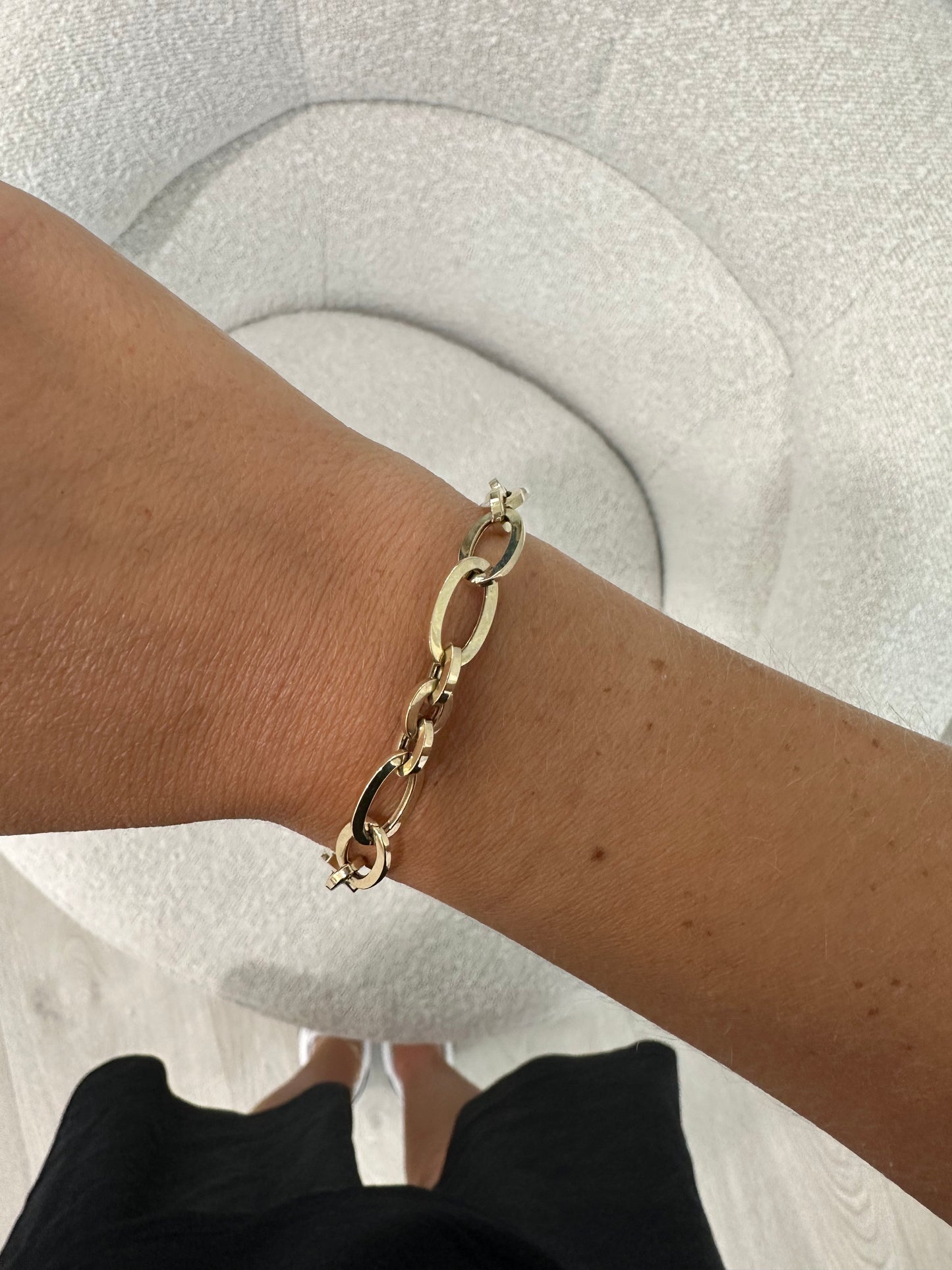 14k Chunky Oval Chain Bracelet