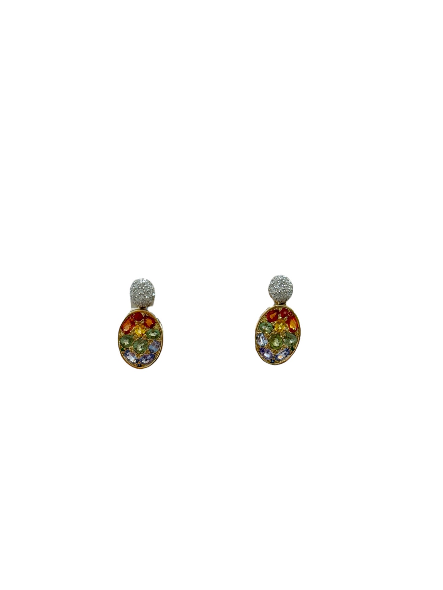 14K Rainbow Hanging Earrings