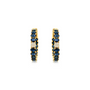 14K Diamond and Oval Blue Sapphire Hoop Earrings