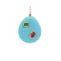 14K Turquoise with Bezel Stone Charm