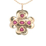 14k Gold Clover and Ruby Charm