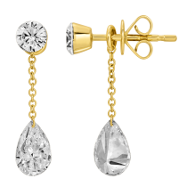 14k Yellow Gold Floating Lab Diamond Earrings