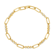 14k Yellow Gold Diamond Link Bracelet