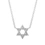 14k Gold Star Of David Diamond Necklace