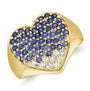 Sapphire and Diamond Ombré Heart Ring