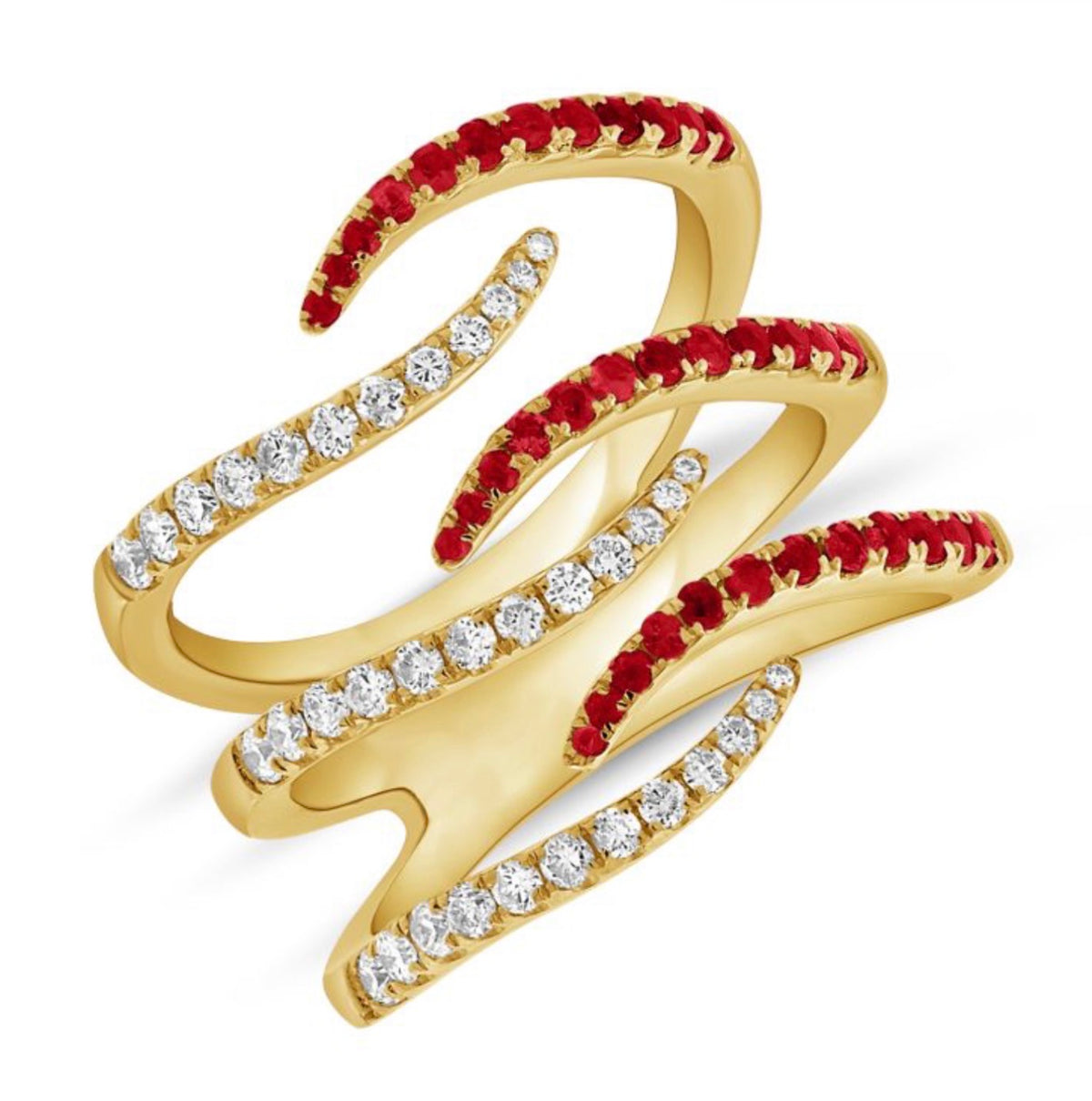 .81CT RUBY AND DIAMOND WRAP RING