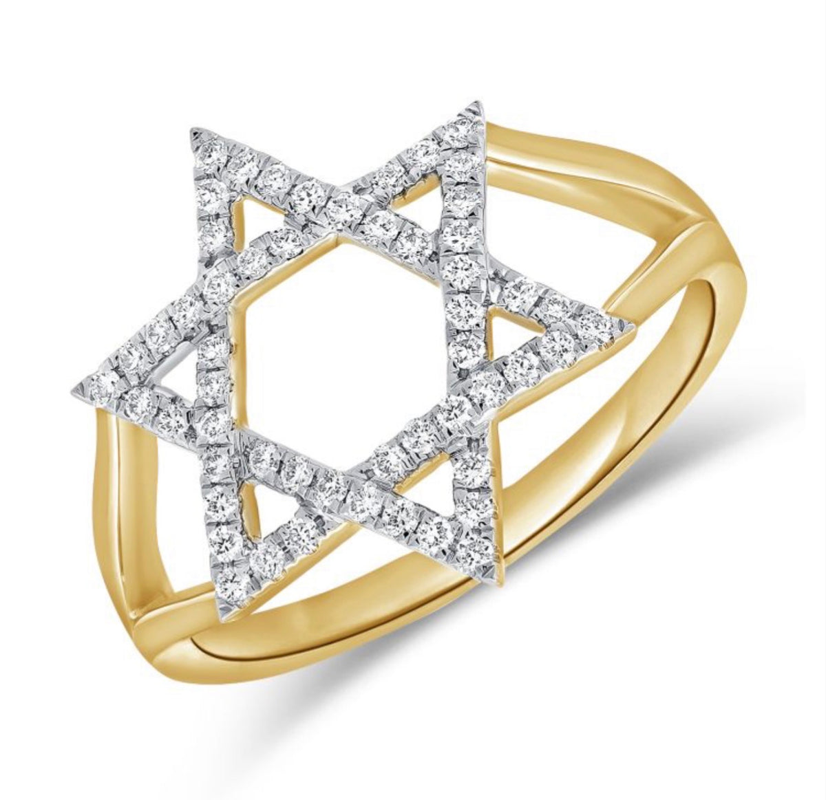 Diamond Jewish Star Ring