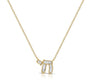 .26CT BAGUETTES AND ROUND DIAMOND CHAI PENDANT NECKLACE