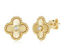 0.04CT DIAMOND FLUTED CLOVER STUD EARRINGS
