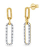 .24CT DIAMOND PAPERCLIP LINK DROP EARRINGS