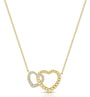 0.15CT DIAMOND DOUBLE HEART PENDANT NECKLACE
