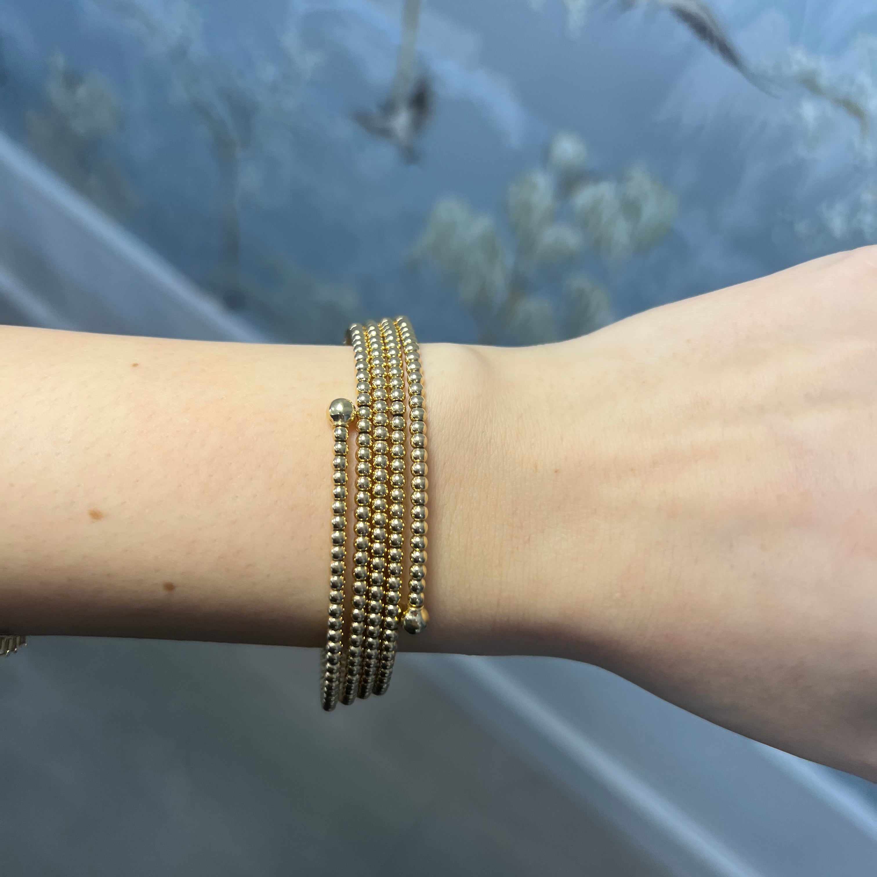 14k Gold Ball Flexi Wrap Bracelet