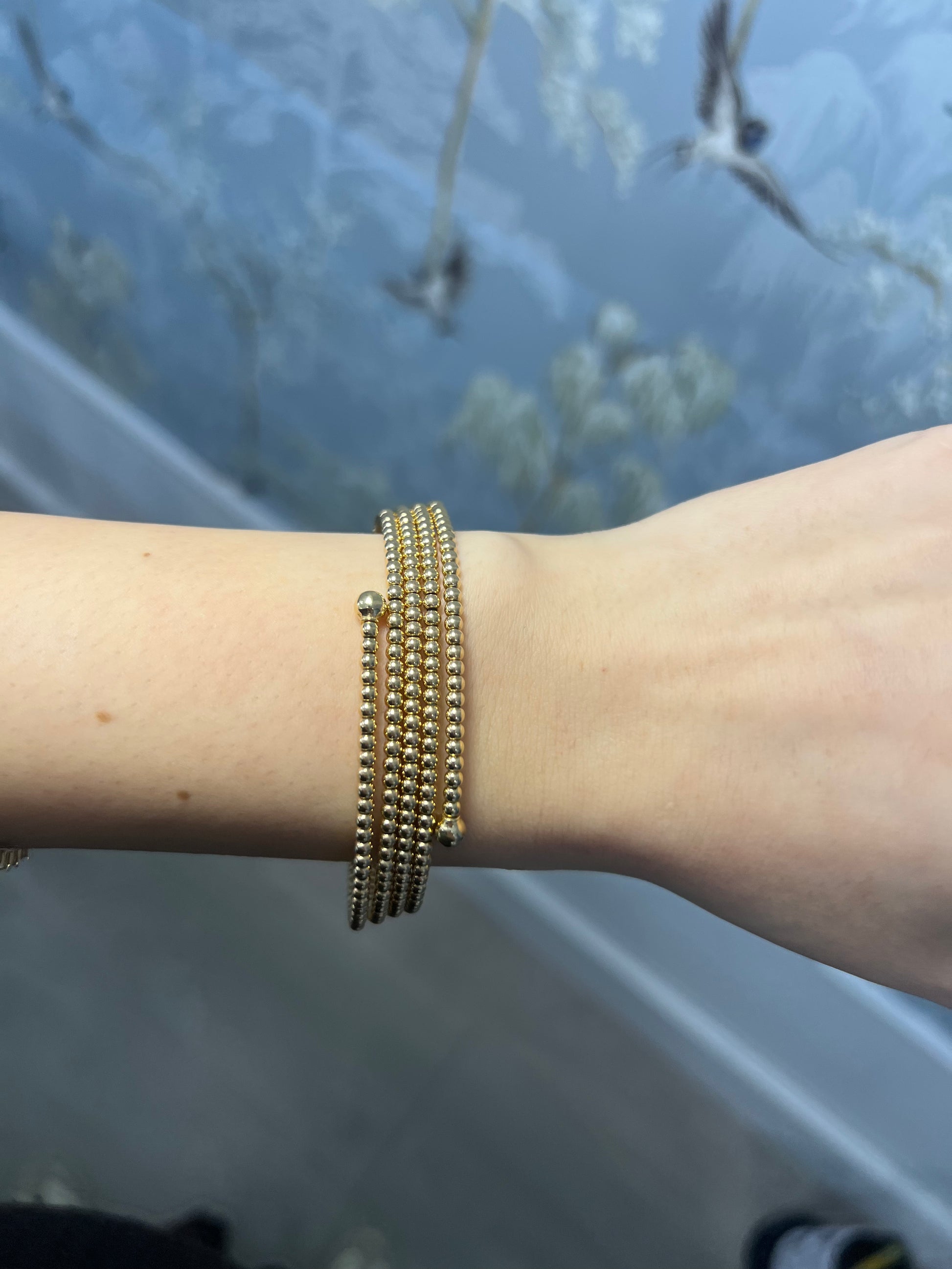 14k Gold Ball Flexi Wrap Bracelet