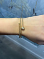 14k Gold Ball Flexi Wrap Bracelet with Oval Diamond