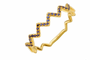 14k Yellow Gold Sapphire Zigzag Ring