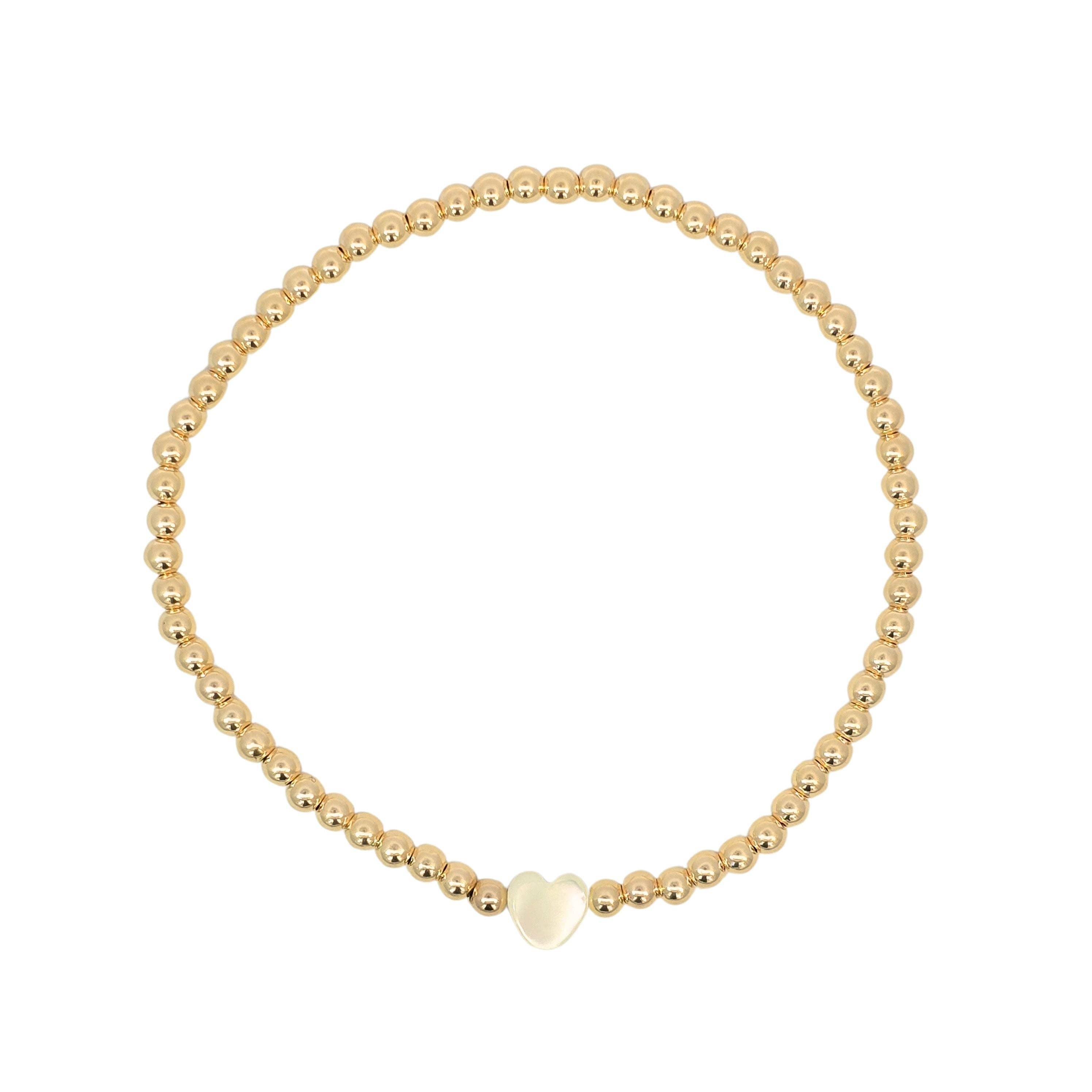 MOP Heart Pendant Bracelet