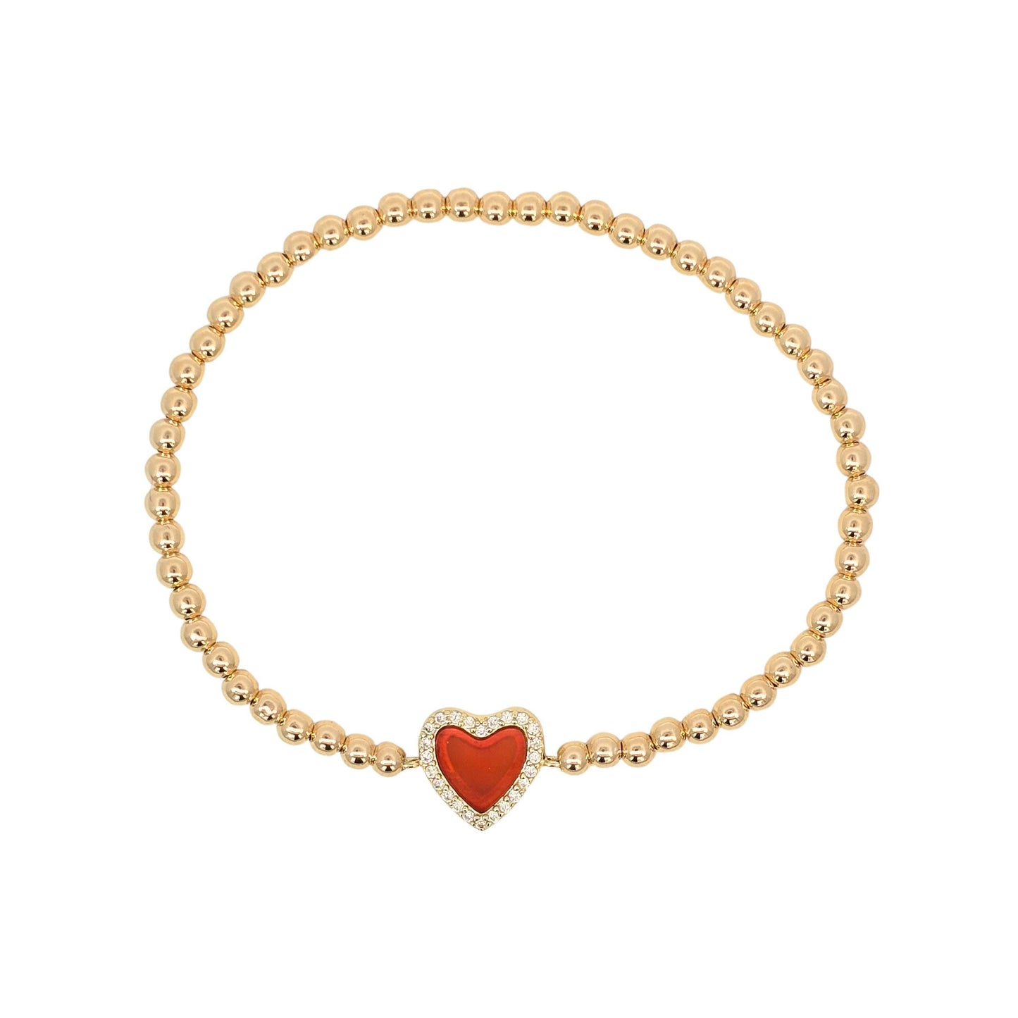 Semi Precious Heart Pendant Bracelet