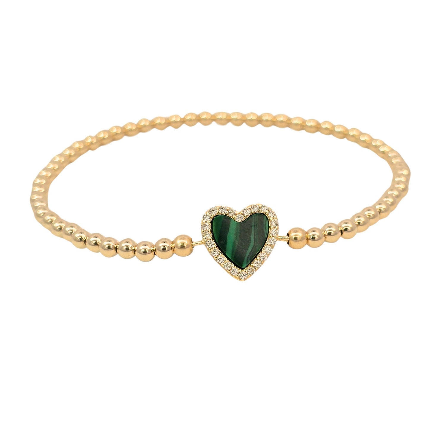 Semi Precious Heart Pendant Bracelet