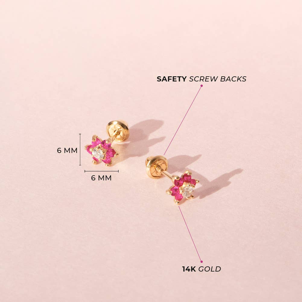 14k Gold Flower Baby / Toddler / Kids Earring