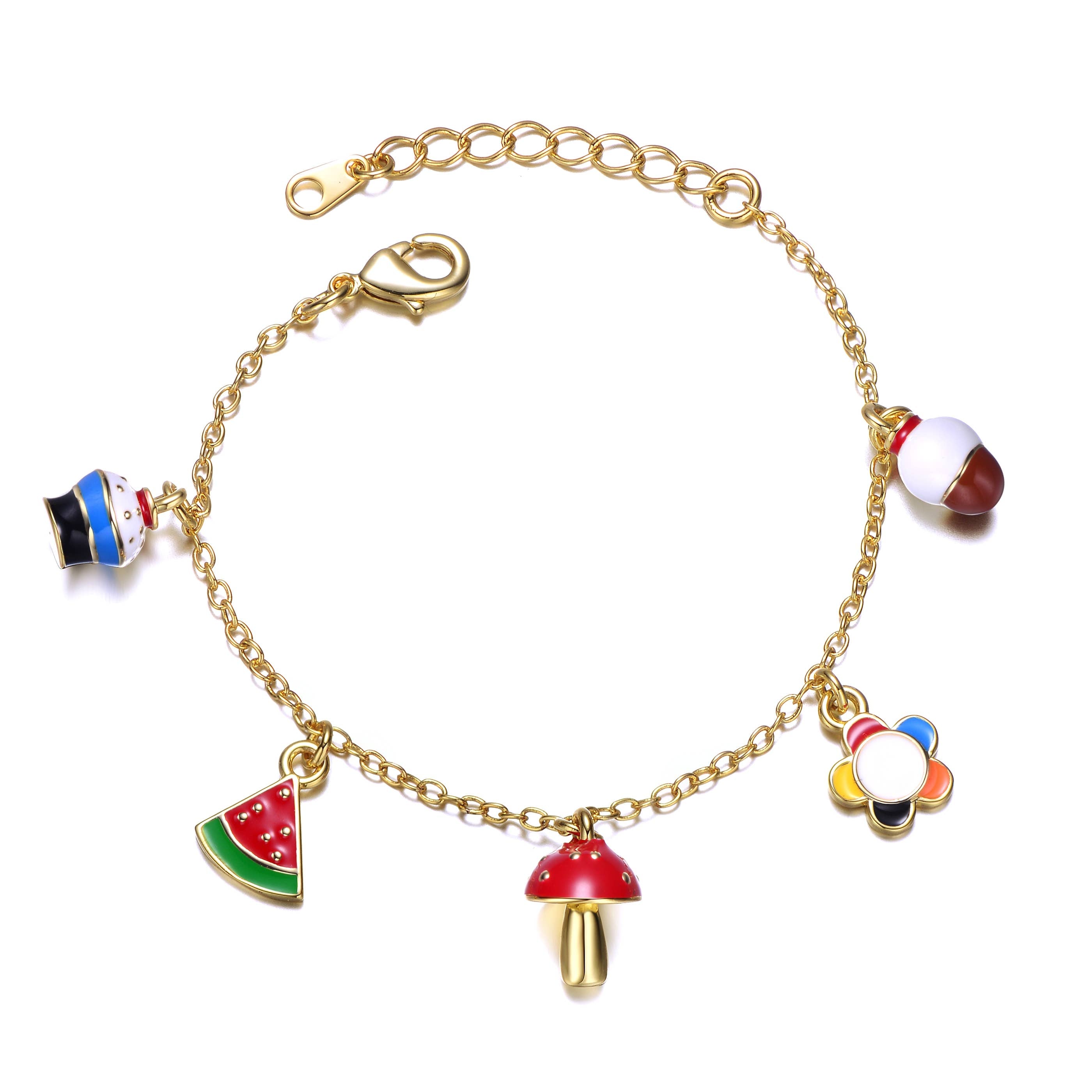 Adjustable Bracelet with Multi-Shaped Charms for Kids