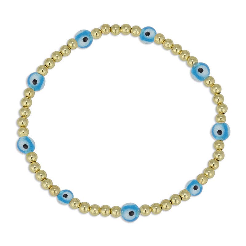 Glass Evil Eye Beaded Bracelet