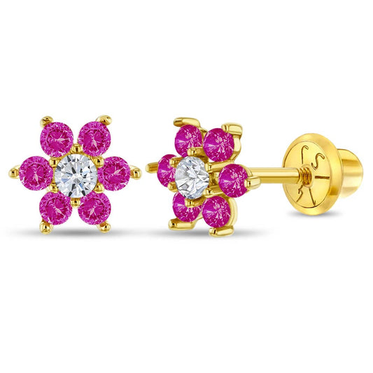 14k Gold Flower Baby / Toddler / Kids Earring