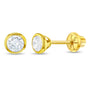 14k Gold Tiny Bezel Set CZ Baby / Toddler / Kids Earrings