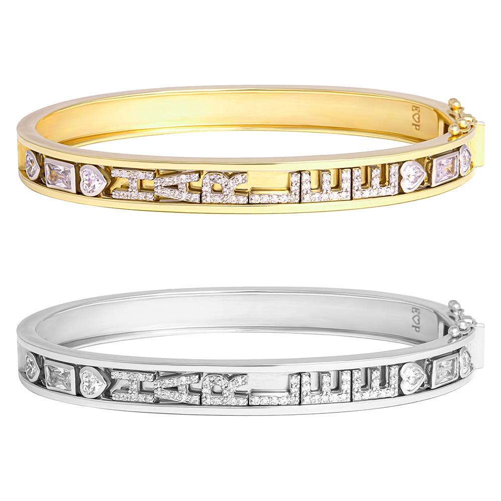 14k Slider Charm Bangle