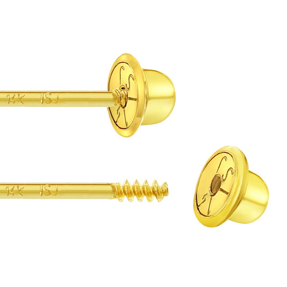 14k Gold Princess Heart Kids / Children's / Girls Earring